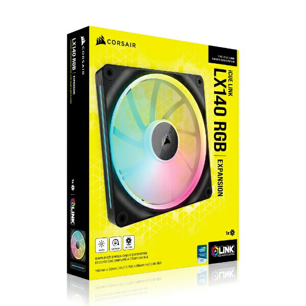 CORSAIR コルセア ケースファン 140mm /2000RPM iCUE LINK LX140 RGB Single Fan Expansion ブラック CO-9051027-WW