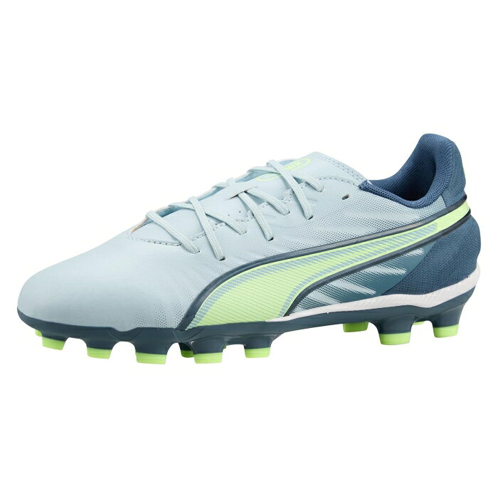 PUMA キッズ キング マッチ HG+ミッド サッカースパイク 20-24.5cm 108049 Frosted Dew-Fizzy Apple-Gray Skies 24