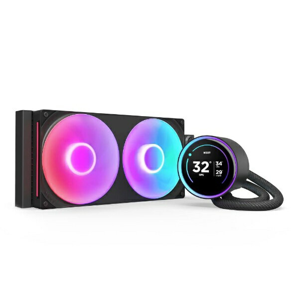 NZXT 水冷CPUクーラー KRAKEN Elite RGB280 2024 ブラック RL-KR28E-B2 140mmファンx2 LGA1851/1700/1200/115x・AM5/AM4