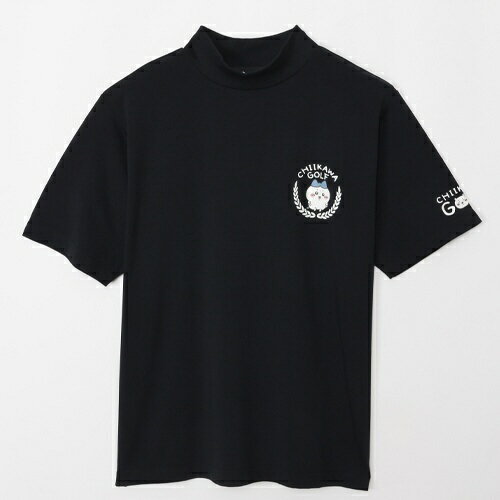 ちいかわGOLF｜Chiikawa Golf 男女兼用 ちいかわゴルフ モックネックTシャツ ハチワレエンブレム ブラック 2409-CKG039BK04 ユニセックス /Lサイズ