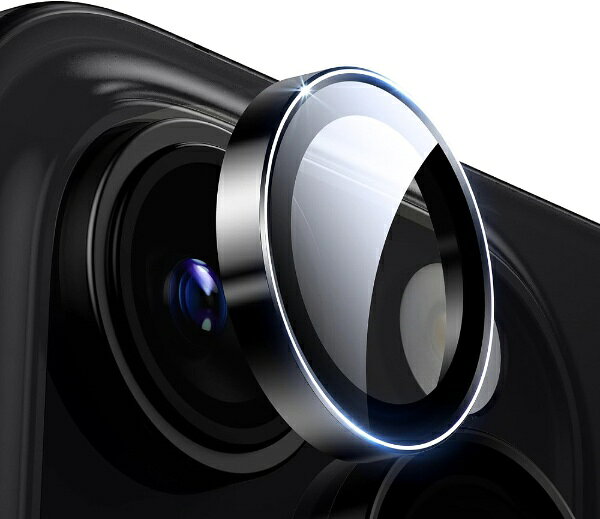 ESR iPhone 16/16 Plus用 強化ガラス製レンズフィルム ブラック Armorite Camera Lens Protector ESR674