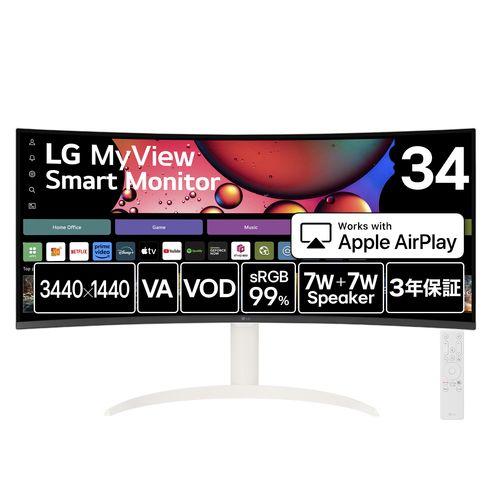 楽天市場】LG Electronics Japan LG 液晶ディスプレイ 34SR65QC-W
