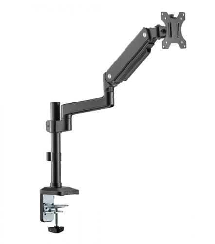グリーンハウス 液晶モニターアーム メカニカルスプリング 1画面 クランプ/グロメット式 ブラック GH-AMEV1-BK