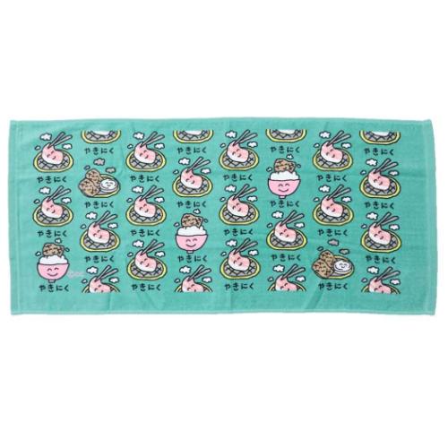プリントロングタオル フェイスタオル おえかきさんシリーズ やきにくさん オクタニ おもしろタオル 面白雑貨