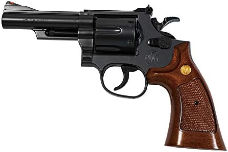 クラウンモデル S&W M19 ウッドタイプグリップエアーコッキングリボルバー ブラック 4インチ