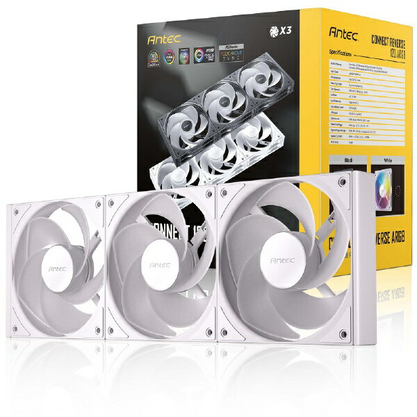 ANTEC｜アンテック ケースファンx3 120mm /1800RPM Connect 120 Reverse ARGB ホワイト C120R White_3PK