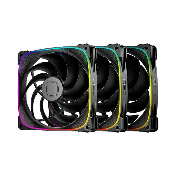 GEOMETRICFUTURE ケースファンx3 140mm /2400RPM Squama 2503B-14 トリプルパック ブラック GF-SQ-2503B-14-3P