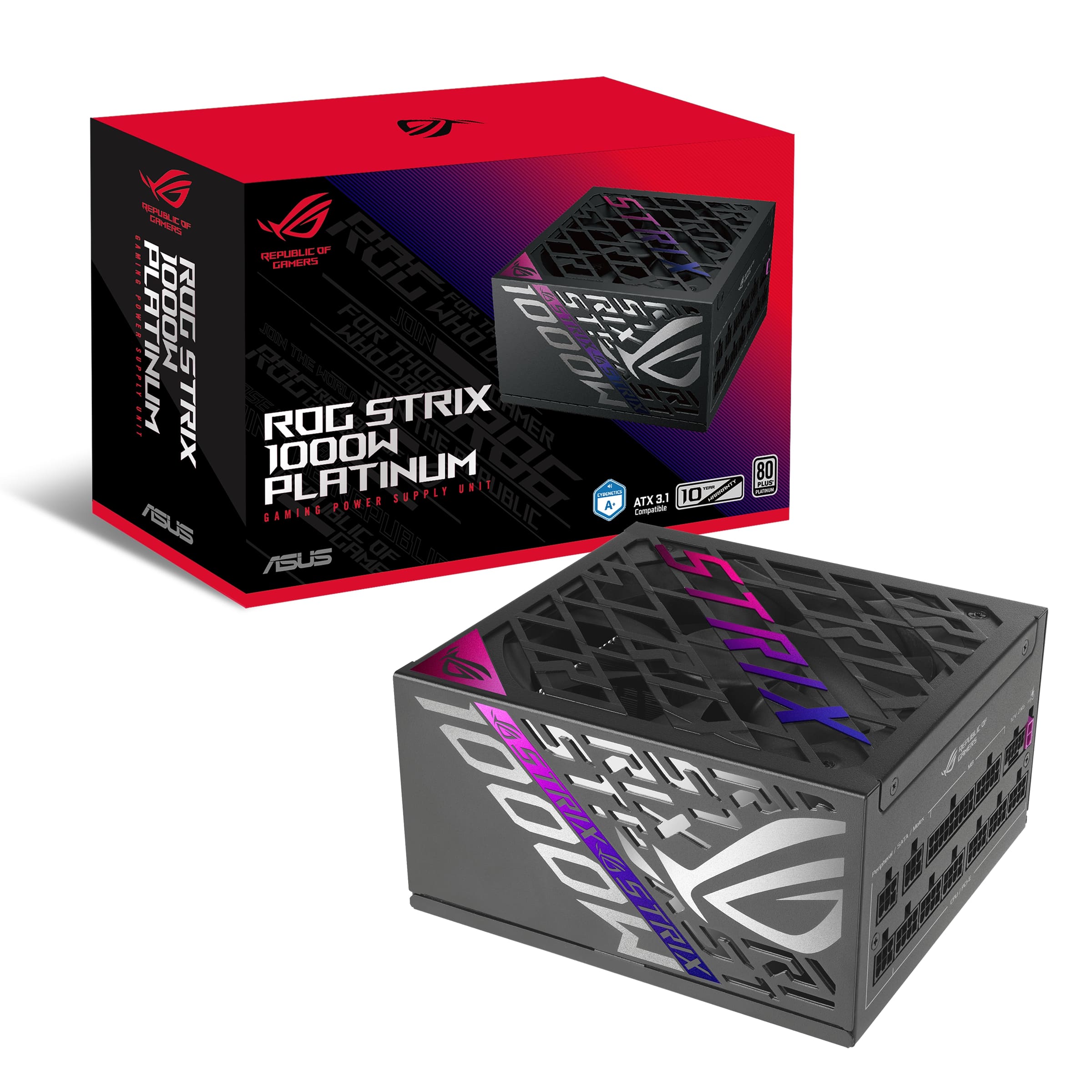 ASUS｜エイスース PC電源 ROG STRIX 1000W Platinum ブラック ROG-STRIX-1000P-GAMING /ATX /80PLUS