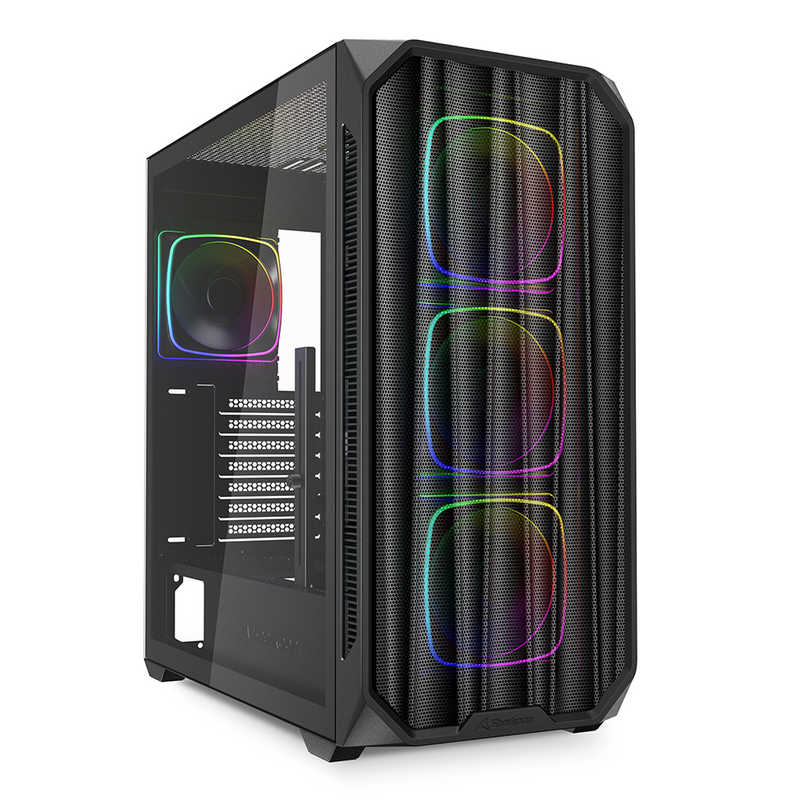 SHARKOON｜シャークーン PCケース ATX /Micro /Mini-ITX AK5M RGB メッシュ メタル ブラック SHA-AK5M-RGB-BK