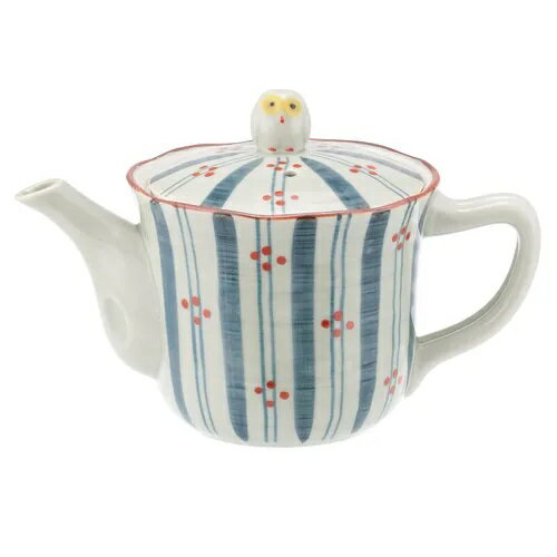 十草花有田焼急須 フクロウ柄 手描き 470ml