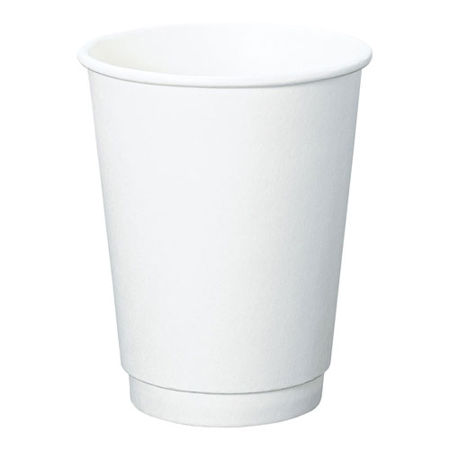 断熱二重ホワイト紙コップ ホワイト 12オンス 12-90