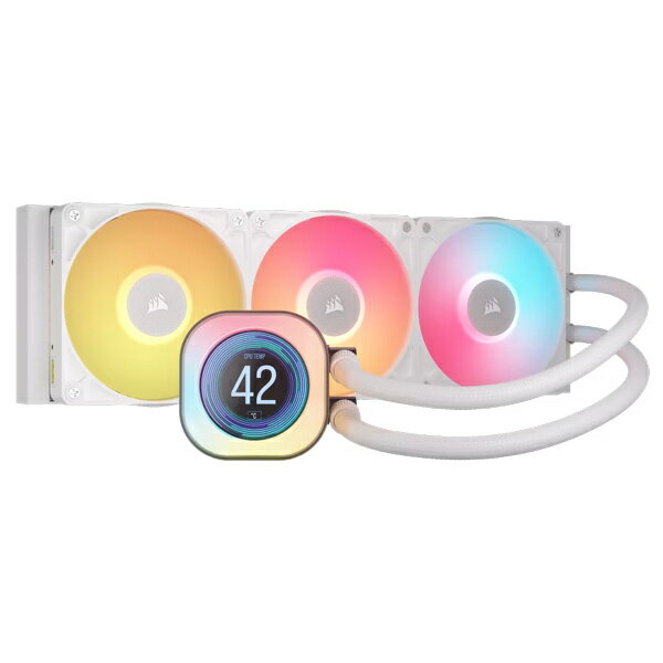CORSAIR｜コルセア 水冷CPUクーラー 120mmファンx3 LGA1851/1700・AM5/AM4 iCUE LINK TITAN 360 RX RGB LCD White ホワイト CW-9061026-WW