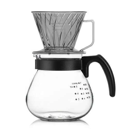HARIO メモリツキコーヒードリッパーセット クリアグレー 2～4人用 MA-451