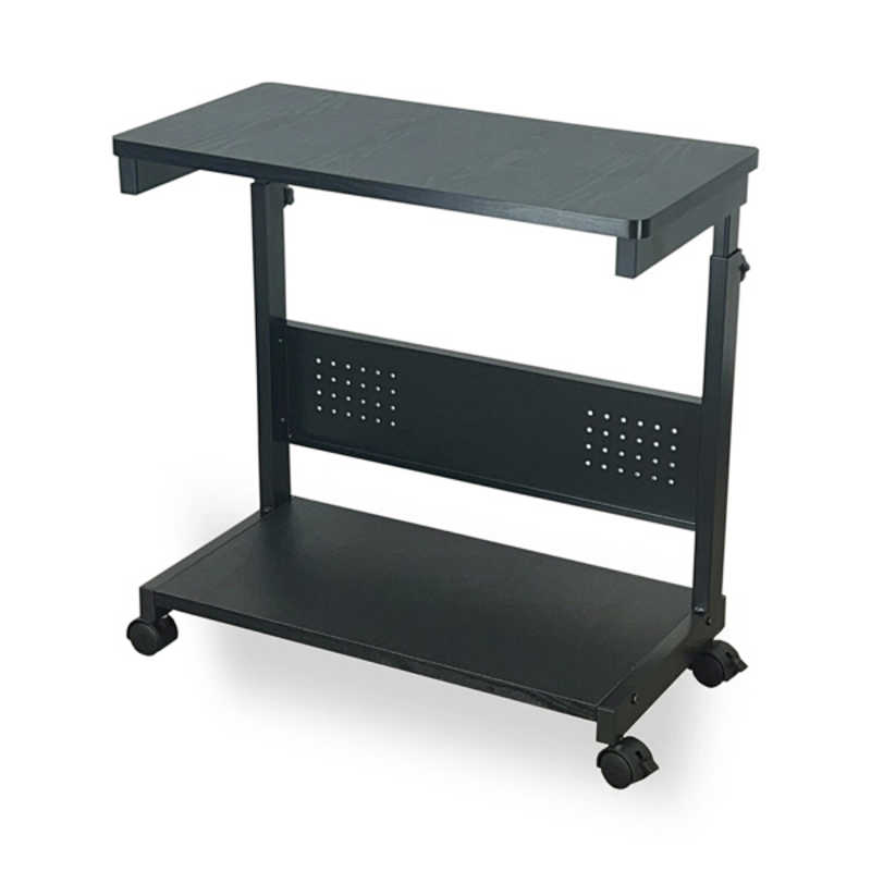 レメックスジャパン｜Remex Japan 上下昇降パソコンワゴン W300xD600xH600～800mm サイドオープンタイプ 黒木目 PJC-6001-BK