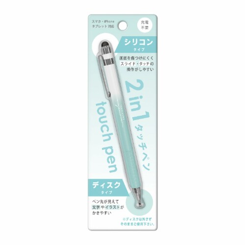 クーリア 2イン1タッチペン グラデ/ミント