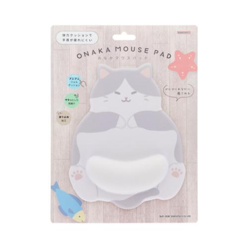 PCアクセ おなかマウスパッド ねこ ハチワレ サンスター文具 かわいい グッズ