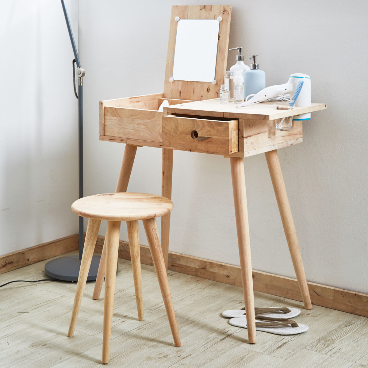 楽天市場】不二貿易 ドレッサーデスク(コンセント付き) BR 97436