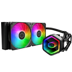 COOLER MASTER｜クーラーマスター 水冷CPUクーラー 120mmファンx2 LGA1851/1700/1200/1156/1155/1151/1150・AM5/AM4 MasterLiquid 240 Core II ブラック MLW-D24M-A18PA-R1