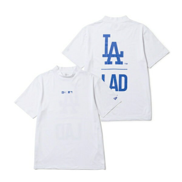 NEW ERA｜ニューエラ 男女兼用 ゴルフシャツ 半袖 鹿の子 ミッドネック Tシャツ ロサンゼルス・ドジャース ホワイト 14391508 ユニセックス /XLサイズ