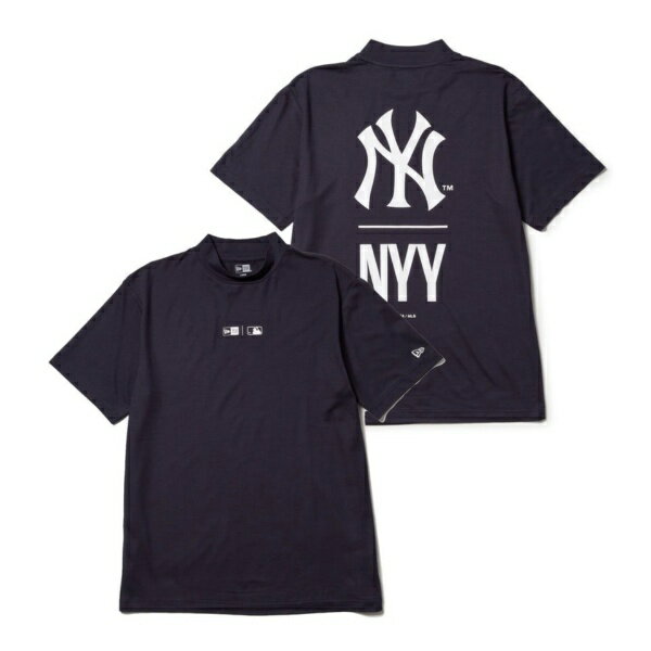 NEW ERA｜ニューエラ 男女兼用 ゴルフシャツ 半袖 鹿の子 ミッドネック Tシャツ ニューヨーク・ヤンキース ネイビー 14391506 ユニセックス /Mサイズ