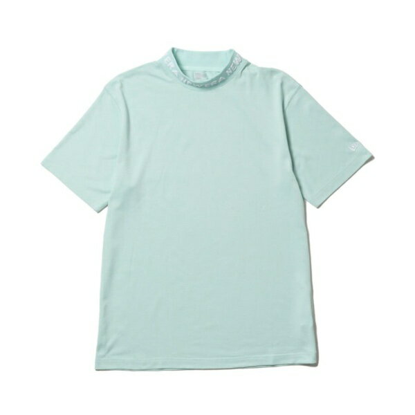 NEW ERA｜ニューエラ 男女兼用 半袖 ミッドネック Tシャツ ジャカードロゴ ビーチキスブルー 14391511 ユニセックス /Lサイズ