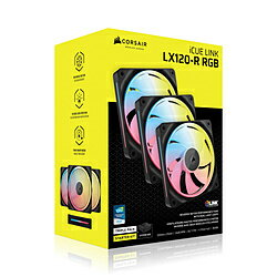 CORSAIR｜コルセア ケースファンx3 120mm /2400RPM iCUE LINK LX120-R RGB Triple Reverse Fans Starter Kit CO-9051050-WW