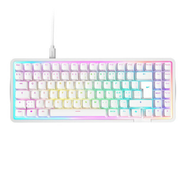 NZXT Function Elite MiniTKL ゲーミングキーボード コンパクトテンキーレス 有線 英字配列 ホワイト KB-101NW-US