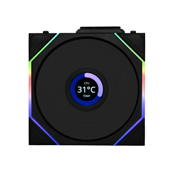 LIANLI｜リアンリ ケースファン 120mm /1900RPM LCDモデル・リバースブレード UNI FAN RS TL LCD Wireless 120 BK Single Pack ブラック UF-RS-TL120-LCD-WLS-1B