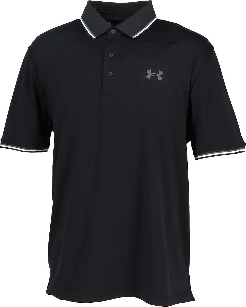 アンダーアーマー UAプレーオフ3.0 リブ ポロ Black/White/Castlerock・サイズ：LG DOM-1388156-001-LG UNDER ARMOUR