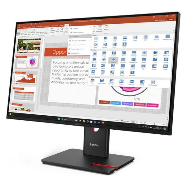 Lenovo レノボ フルHD対応 27型液晶ディスプレイ ThinkVision T27-40 エクリプスブラック/スピーカー 64A5MAR6JP