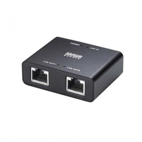 訳あり新品 スイッチングハブ LANハブ ギガビット 3ポート Type-C給電 超小型 アルミ筐体 AU LAN-GIGAC302BK サンワサプライ 外装に傷・汚れあり ネコポス対応
