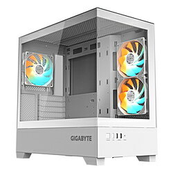 GIGABYTE｜ギガバイト Micro-ATX / Mini-ITX対応 GIGABYTE C201 PANORAMIC ICE ピラーレス ミドルタワーPCケース ホワイト C201PI
