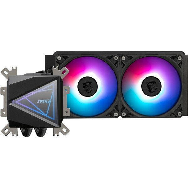 MSI｜エムエスアイ 水冷CPUクーラー 120mmファンx2 LGA1851/1700/1200/1156/1155/1151/1150・AM4/AM5 ブラック MAG CORELIQUID I240