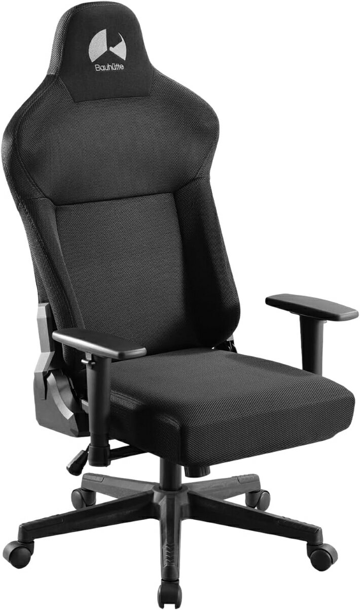 バウヒュッテ ゲーミングチェア ブラック G-520-BK Bauhutte 型崩れしにくい硬め座面 フレームレス座部であぐら快適