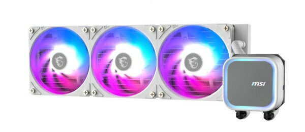 MSI｜エムエスアイ 水冷CPUクーラー 120mmファンx3 LGA1851/1700・AM5/AM4 ホワイト MAG CORELIQUID A13 360 WHITE