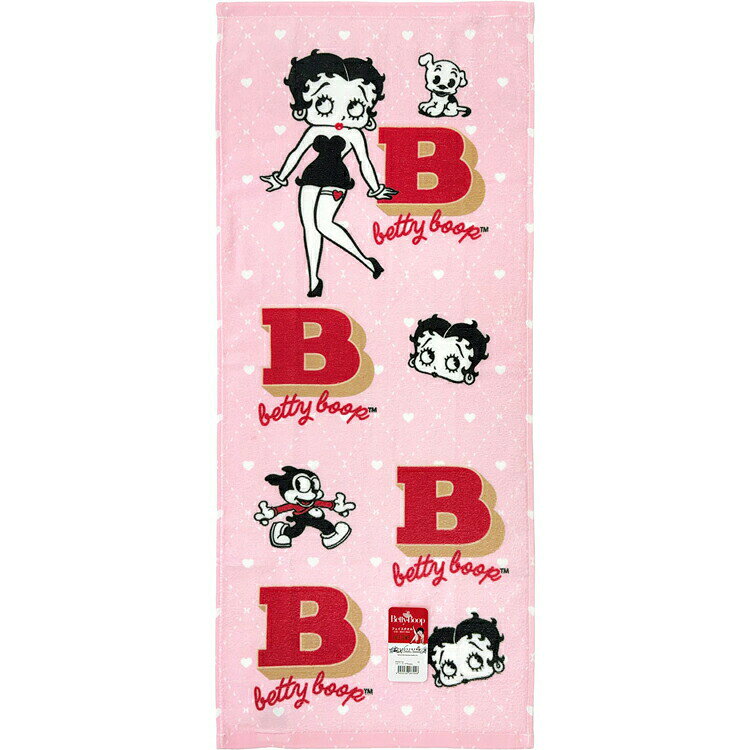 プリントロングタオル フェイスタオル ベティブープ B.betty BETTY BOOP 林タオル 新生活雑貨