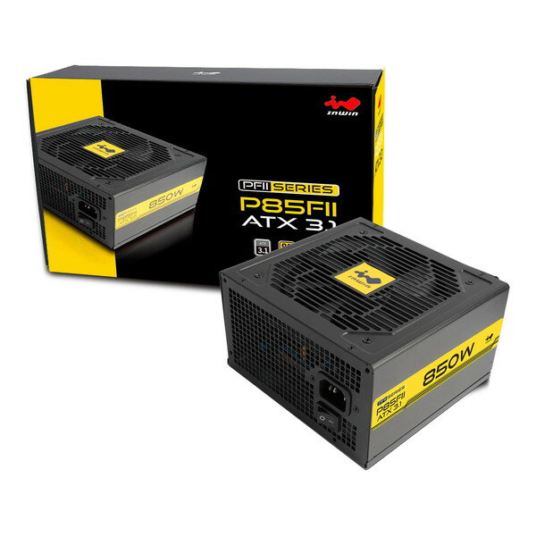 IN WIN｜インウィン ATX 3.1準拠・80PLUS GOLD認証取得 ケーブル直付け式 PFII シリーズ・850W電源ユニット IW-PS-PFII850W/3.1