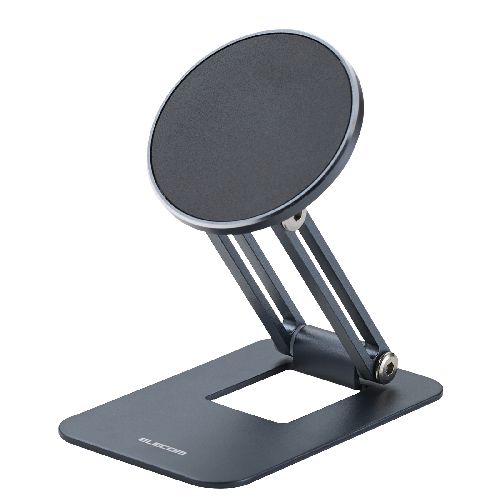 エレコム ELECOM P-DSMAL01BK ブラック スマホスタンド マグネット 着脱 360度回転 折りたたみ コンパクト 軽量 メタルプレート付