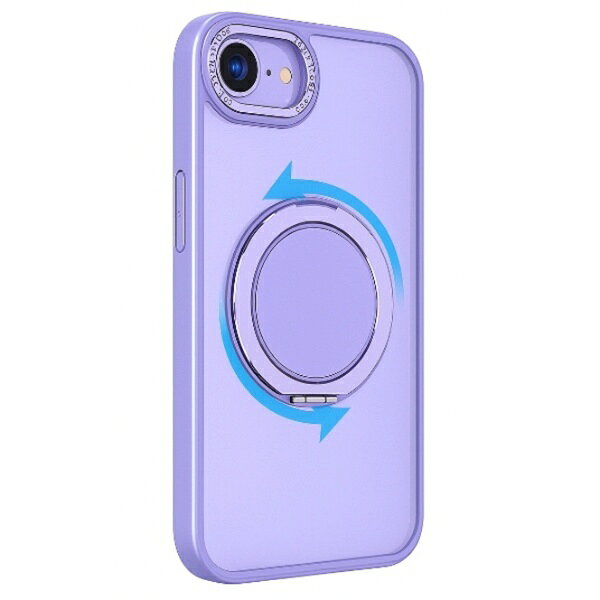 COCO case｜ココケース iPhone 17e/16e用 360°回転するリング付きマットケース パープル 1847-16E-PURPLE