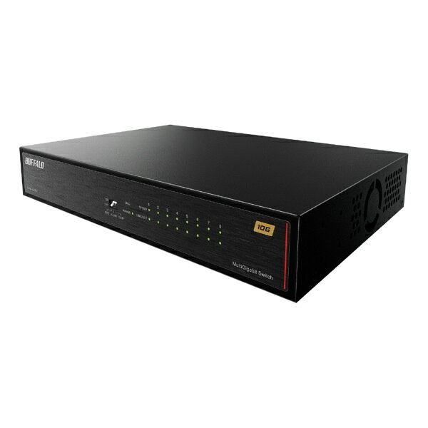 BUFFALO LXW10G8 10Gbps対応 8ポート スイッチングハブ スマート冷却ファン 金属筐体 電源内蔵 ブラック