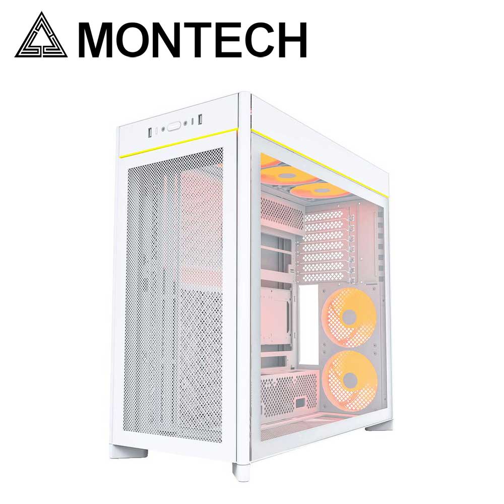 MONTECH｜モンテック ATXマザーボード対応 ガラスパネル フロント・左サイド 採用 タワー型PCケース ホワイト HS01 PROシリーズ HS01PRO W