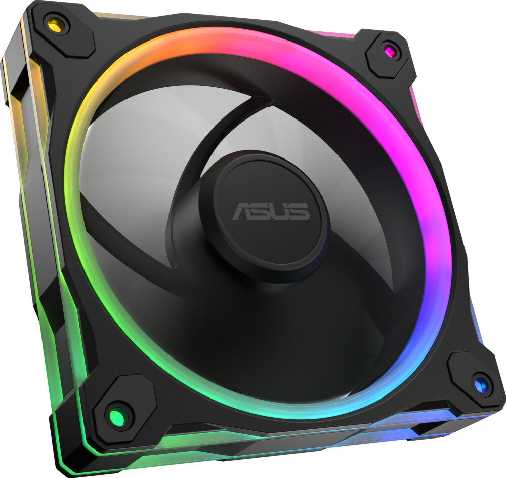 ASUS｜エイスース MR120 ARGB FANシリーズ 28mmフレーム 両面照明 120mm 静音 PCケースファン ブラック FAN BLACK