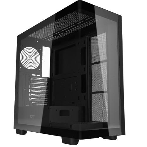 darkFlash｜ダークフラッシュ 湾曲一体ガラスのピラーレス PCケース DS900G ブラック DS900GBLACK+TYPE-C