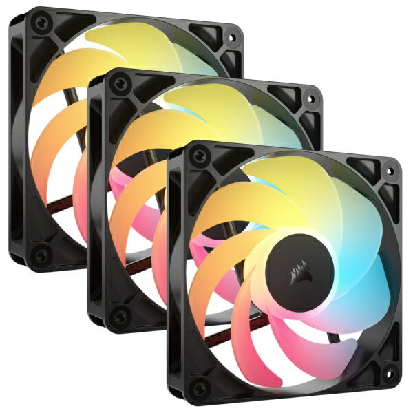 CORSAIR｜コルセア ケースファンx3 120mm /2100RPM リバースブレード RS120-R ARGB Triple Reverse Fans ブラック CO-9050196-WW