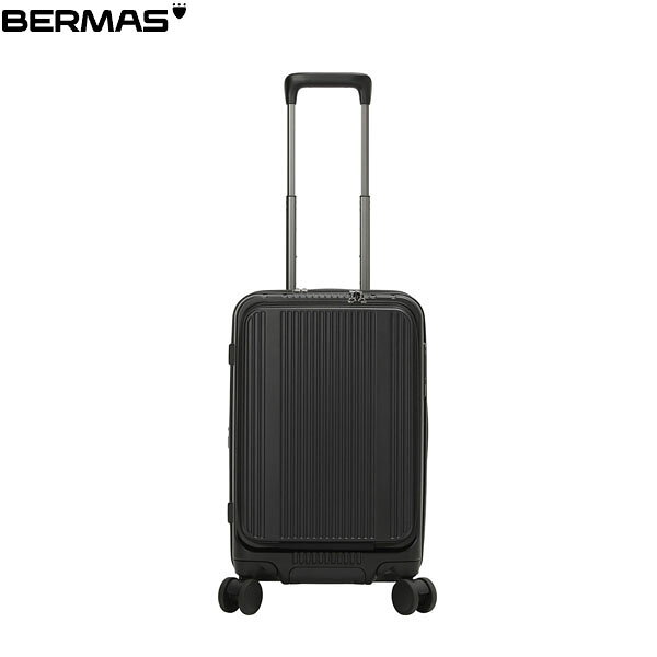 BERMAS｜バーマス インターシティ フロントオープンキャリー Sサイズ 機内持ち込み 拡張機能付き ストッパー付き静音キャスター INTER CITY BS マットブラック …