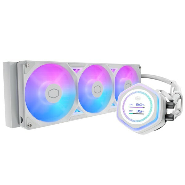 COOLER MASTER｜クーラーマスター 水冷CPUクーラー 120mmファンx3 LGA1851/1700/1200/1156/1155/1151/1150・AM5/AM4 ML 360 Atmos II LCD ホワイト MLX-D36M-A25SZ-LW