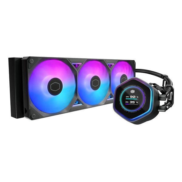COOLER MASTER｜クーラーマスター 水冷CPUクーラー 120mmファンx3 LGA1851/1700/1200/1156/1155/1151/1150・AM5/AM4 ML 360 Atmos II LCD ARGB ブラック MLX-D36M-A25SZ-L1