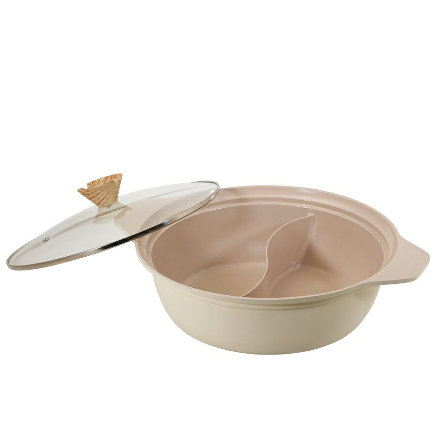 パール金属｜PEARL METAL フィオーレセラミック加工IH対応ガラス蓋付二食鍋28cm HC-917