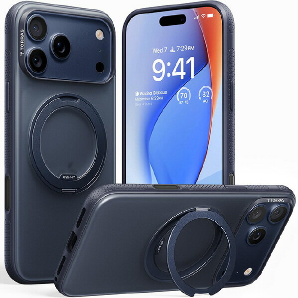 TORRAS｜トラス Torras - Ostand O3 Fitness Case for iPhone 17 Pro Max ミッドナイトブルー 背面ケース /Magsafe対応