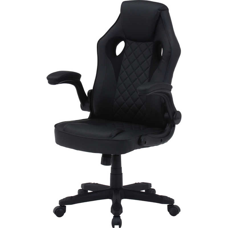 不二貿易｜Fuji Boeki ゲーミングチェア W655xD630xH1030～1110mm シグナル ブラック 16547